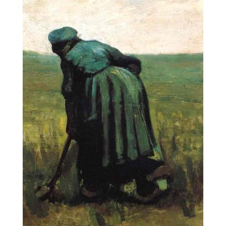 Peasant Woman Digging by Vincent Van Gogh - Art gallery oil...
