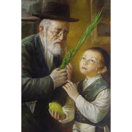 Elena Flerova - The Lesson | Jewish Art Oil Painting Gallery