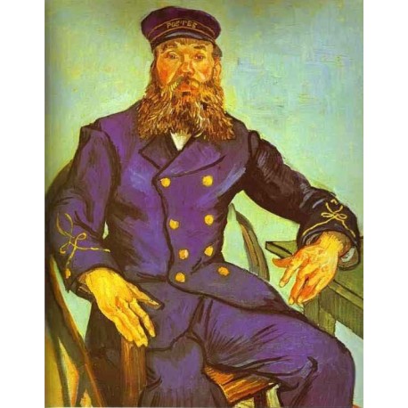 Postman Joseph Roulin by Vincent Van Gogh- Art gallery oil painting reproductions