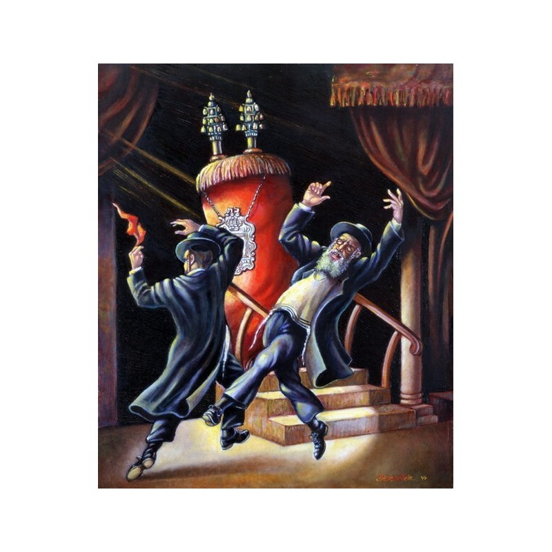 israel rubinstein simchat torah jewish art oil painting gallery
