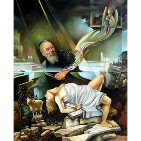Israel Rubinstein - Isaacs Sacrafice | Jewish Art Oil Painting Gallery