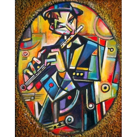 Israel Rubinstein - Kleizmer | Jewish Art Oil Painting Gallery