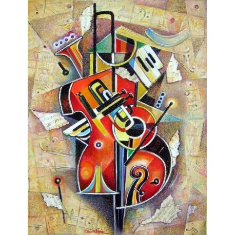 Israel Rubinstein - Music I | Jewish Art Oil Painting Gallery