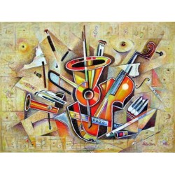 Israel Rubinstein - Music III | Jewish Art Oil Painting Gallery
