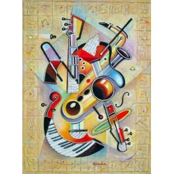 Israel Rubinstein - Music IV | Jewish Art Oil Painting Gallery