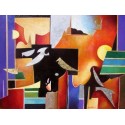 Israel Rubinstein - Abstract Birds | Jewish Art Oil Painting Gallery