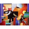 Israel Rubinstein - Abstract Birds | Jewish Art Oil Painting Gallery
