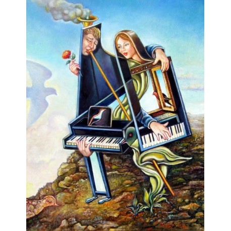 Israel Rubinstein - Bride & Groom | Jewish Art Oil Painting Gallery