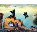 Israel Rubinstein - The Piano Nest | Jewish Art Oil Painting Gallery
