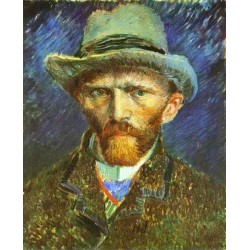 Self Portrait in a Grey Felt Hat by Vincent Van Gogh - Art gallery oil painting reproductions