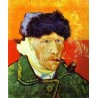 Self Portrait with a Pipe by Vincent Van Gogh - Art gallery oil...