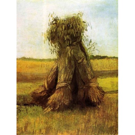 Sheaves of Wheat in a Field by Vincent Van Gogh -  Art gallery oil painting reproductions