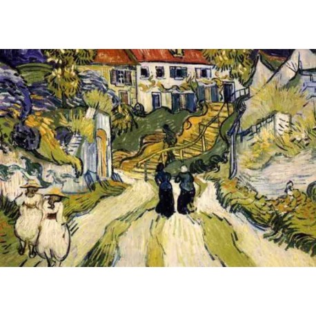 Stairway At Auvers by Vincent Van Gogh - Art gallery oil painting...