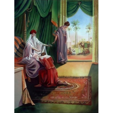 Steve Karro - Blessing of Jacob | Jewish Art Oil Painting Gallery