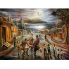 Steve Karro - Blessing on the moon | Jewish Art Oil Painting Gallery