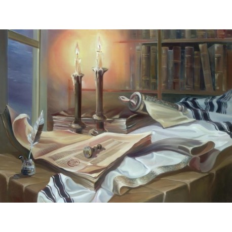 Steve Karro - Book of life | Jewish Art Oil Painting Gallery