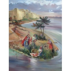 Steve Karro - Finding Baby Moses | Jewish Art Oil Painting Gallery