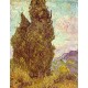 Two Cypress by Vincent Van Gogh - Art gallery oil painting reproductions