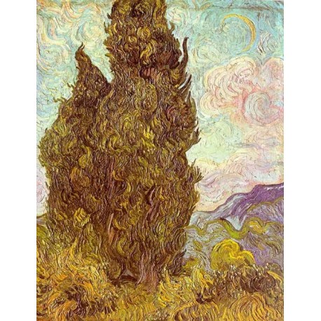 Two Cypress by Vincent Van Gogh - Art gallery oil painting...
