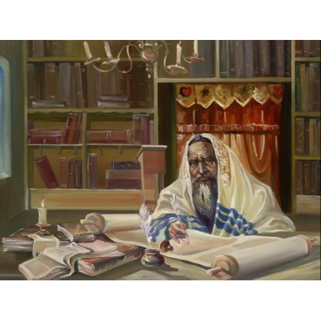 Steve Karro - Scribe | Jewish Art Oil Painting Gallery