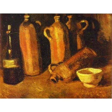 Still Life with Four Jugs by Vincent Van Gogh - Art gallery oil...