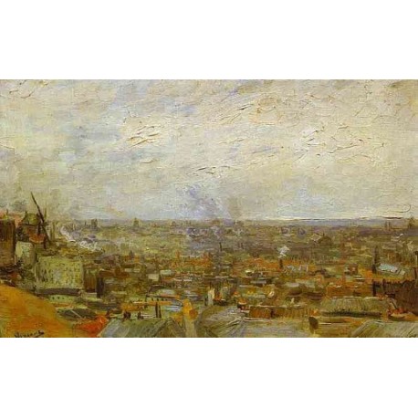 View of Paris from Mountmartre by Vincent Van Gogh - Art gallery oil painting reproductions