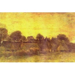 Village at Sunset by Vincent Van Gogh - Art gallery oil painting...