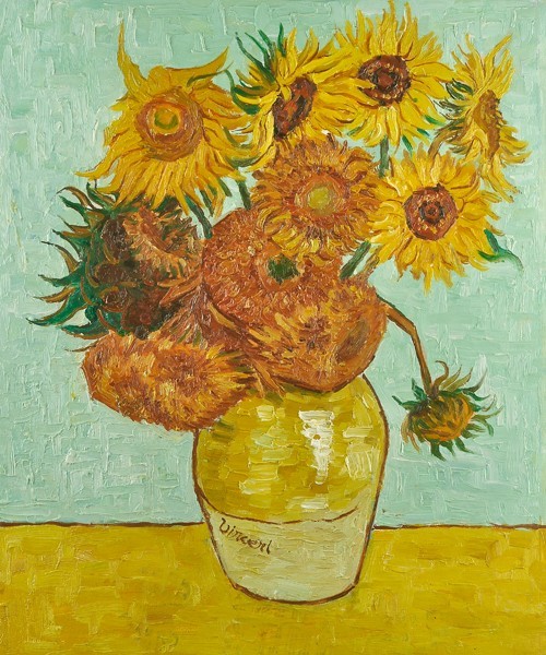 12 sunflowers in a vase van gogh