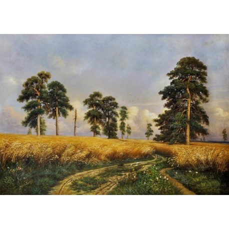 Russian Rye Field by Ivan Ivanovich Shishkin - oil painting art gallery