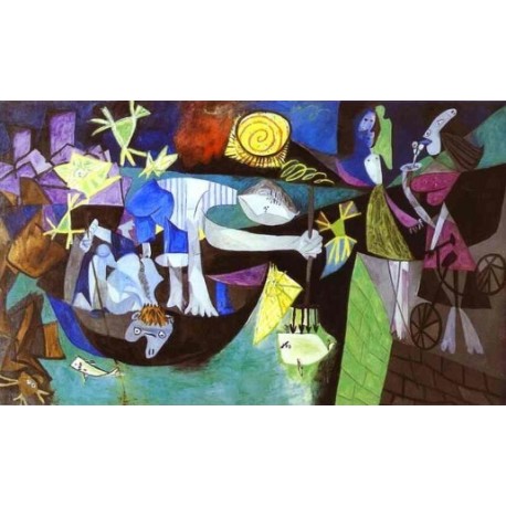 Night Fishing at Antibes by Pablo Picasso oil painting art gallery