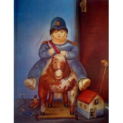 Pedrito, 1975 By Fernando Botero- Art gallery oil painting...