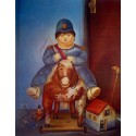 Pedrito, 1975 By Fernando Botero- Art gallery oil painting...