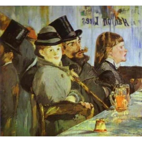 At the Cafe 1878 by Edouard Manet- Art gallery oil painting...