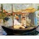 Cluade Monet Working on His Boat by Edouard Manet - Art gallery oil painting reproductions