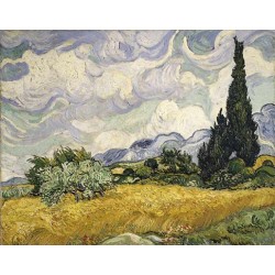 Wheat Field with Cypress by Vincent Van Gogh -Art gallery oil...