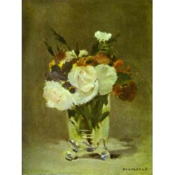 Flowers in a Crystal Vase 1882 by Edouard Manet - Art gallery oil painting reproductions