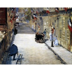 La Rue Mosnier aux Drapeaux By Edouard Manet - Art gallery oil...
