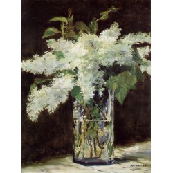 Lilacs in a Vase By Edouard Manet - Art gallery oil painting...