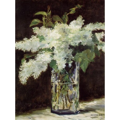Lilacs in a Vase By Edouard Manet - Art gallery oil painting...