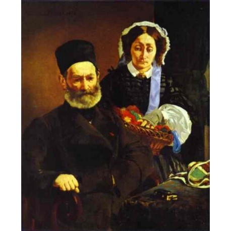 Portrait of M. and Mme. Auguste Manet 1860 By Edouard Manet - Art gallery oil painting reproductions