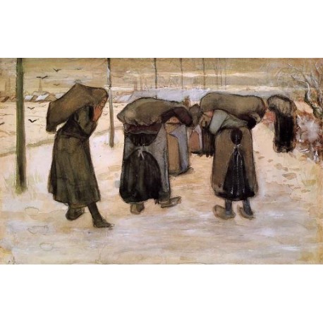 Women Miners Carring Coal by Vincent Van Gogh -  Art gallery oil...