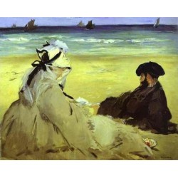 The Beach 1873 By Edouard Manet - Art gallery oil painting...
