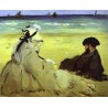 The Beach 1873 By Edouard Manet - Art gallery oil painting...