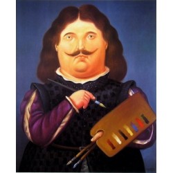 Portrait Of Velazquez By Fernando Botero - Art gallery oil...