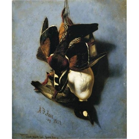 American Wood Duck and Golden Eye By Arthur Fitzwilliam Tait - Art gallery oil painting reproductions