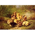 Chicks Rather Hard Fare by Arthur F. Tait – Hand-Painted Reproduction