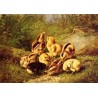 Chicks Rather Hard Fare by Arthur F. Tait – Hand-Painted Reproduction