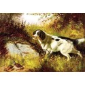 Dog and Quail by Arthur F. Tait – Hand‑Painted Reproduction