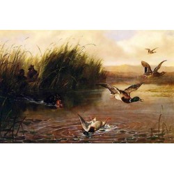 Duck Shooting  By Arthur Fitzwilliam Tait - Art gallery oil...