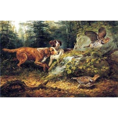 Flushed Ruffed Grouse Shooting By Arthur Fitzwilliam Tait - Art gallery oil painting reproductions